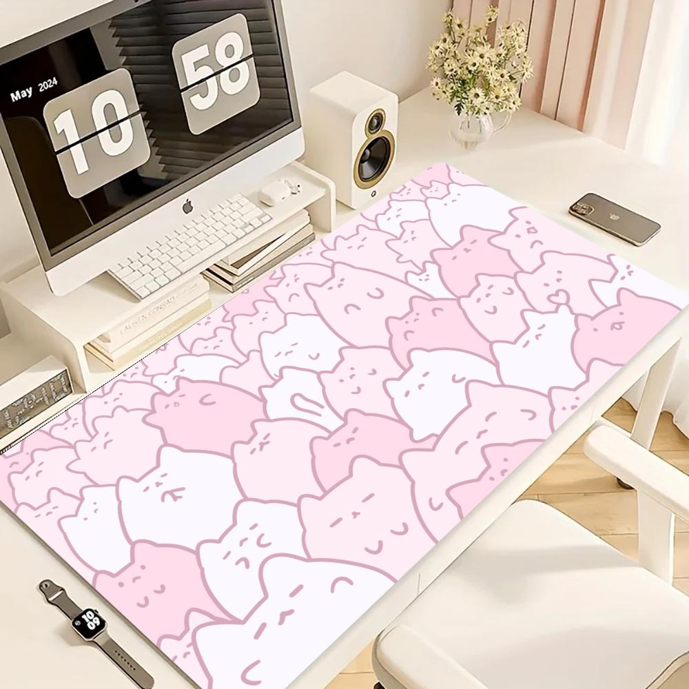 Desk Setup Pink - Gaming Mouse Pad,Large Desk Mat,Anti-slip Rubber