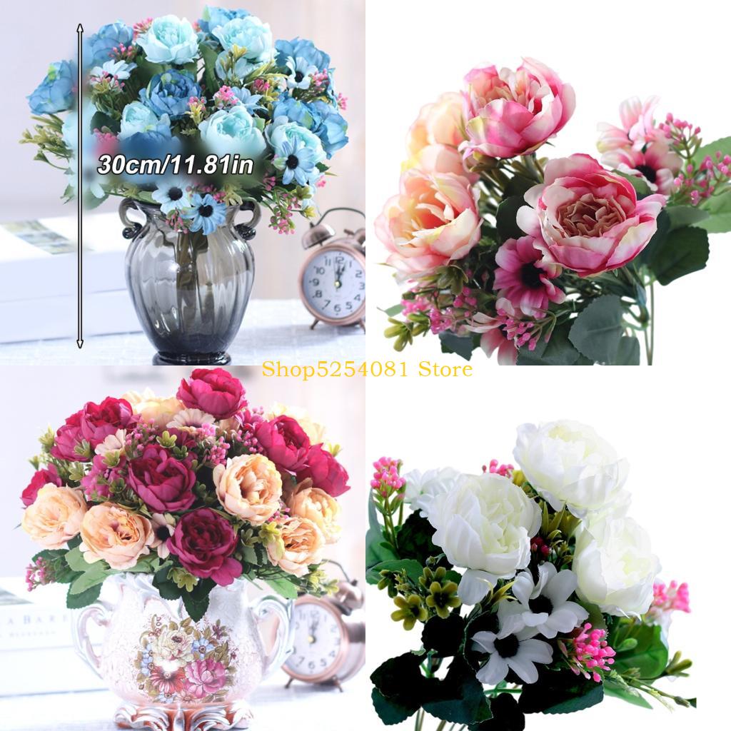Desk Setup Needs - AXYC Color Silk Artificial Flower For