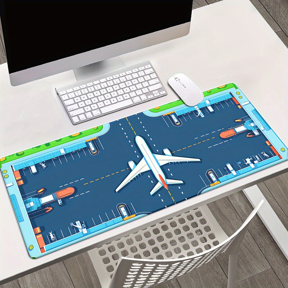 Desk Setup For Office - Airplane Runway Mouse Pad Large Extended