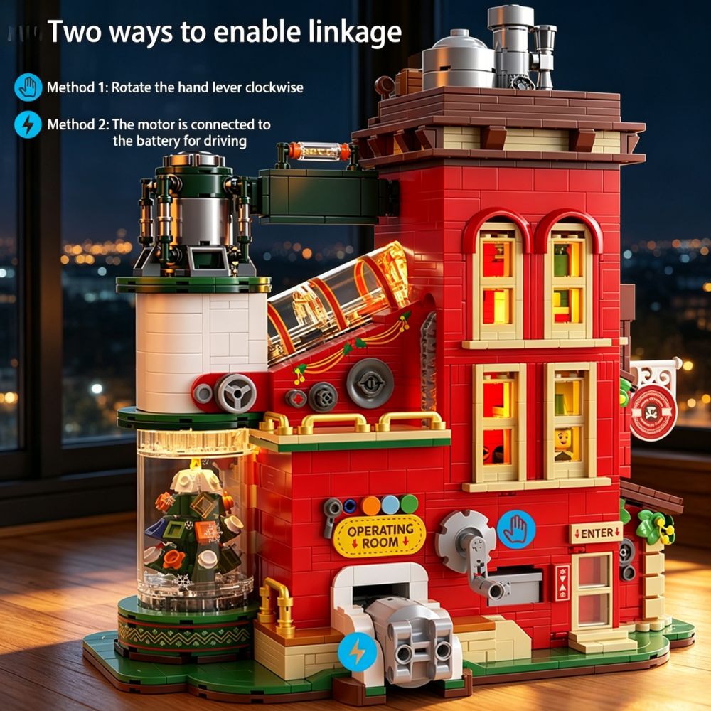 Desk Setup Options - KAVOWORLD 2775PCS Christmas Gift Factory Building