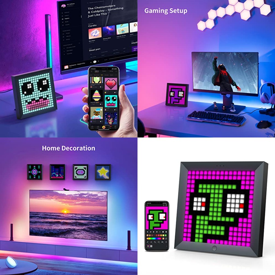 LED Light Pixel Display Panel  - огляд і ціна Desk Setup With Tv