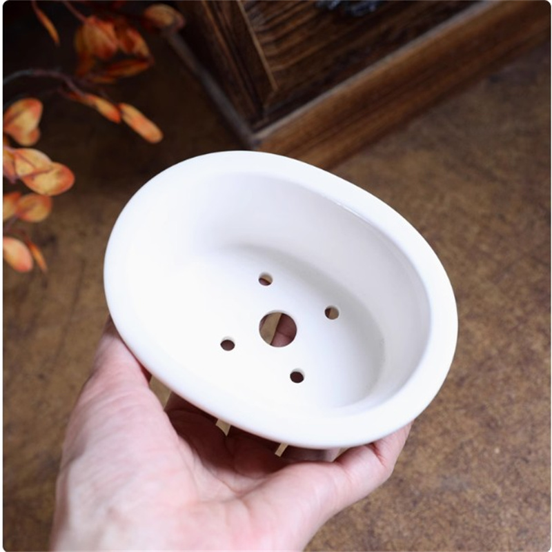 Porcelain White Oval Bonsai Po - огляд і ціна Plant Pot Small Desk