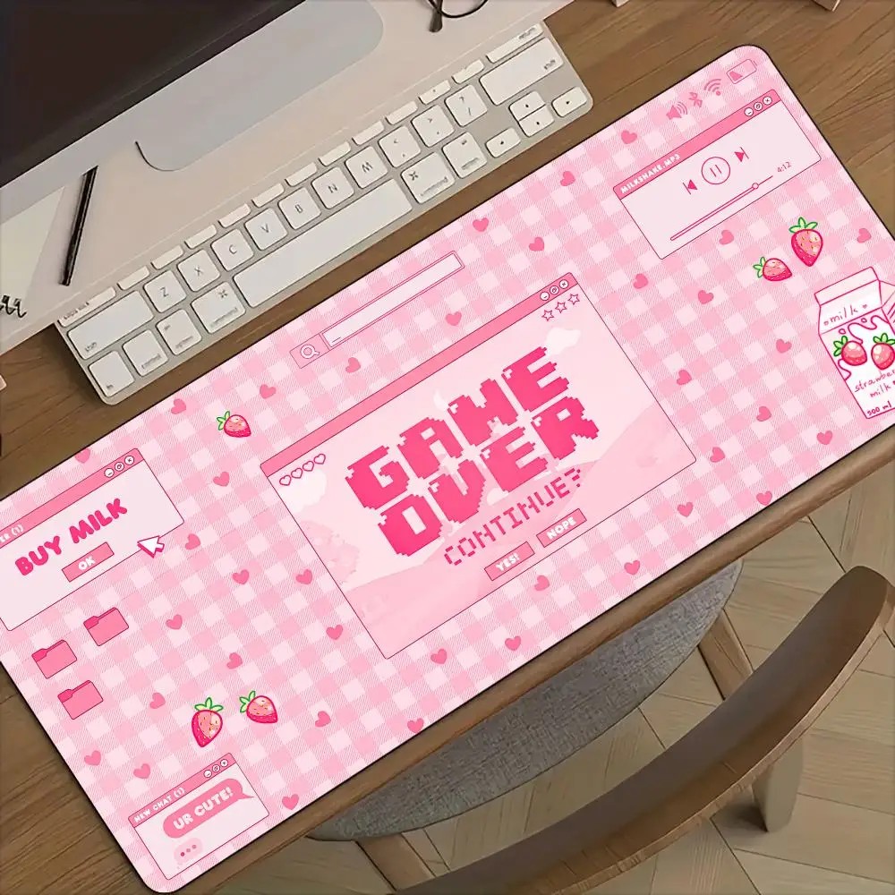 VIKAMA Pink Plaid GAME OVER Pi - огляд і ціна Desk Setup Pink