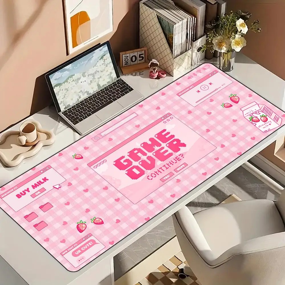 VIKAMA Pink Plaid GAME OVER Pi - огляд і ціна Desk Setup Pink