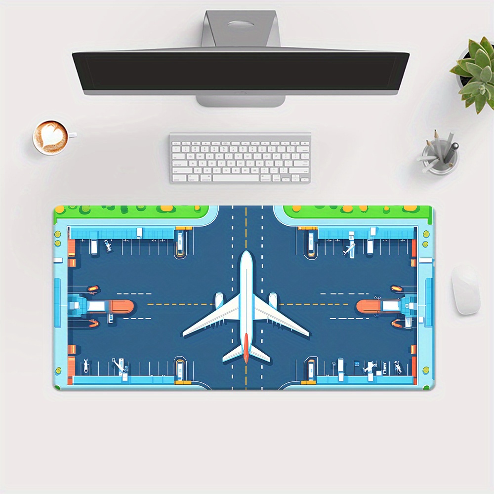 Airplane Runway Mouse Pad Larg - огляд і ціна Desk Setup For Office