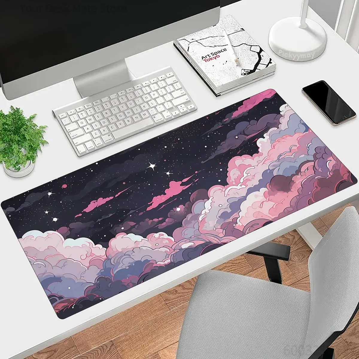 Cute Pink Purple Anime Rubber  - огляд і ціна Desk Setup Pink