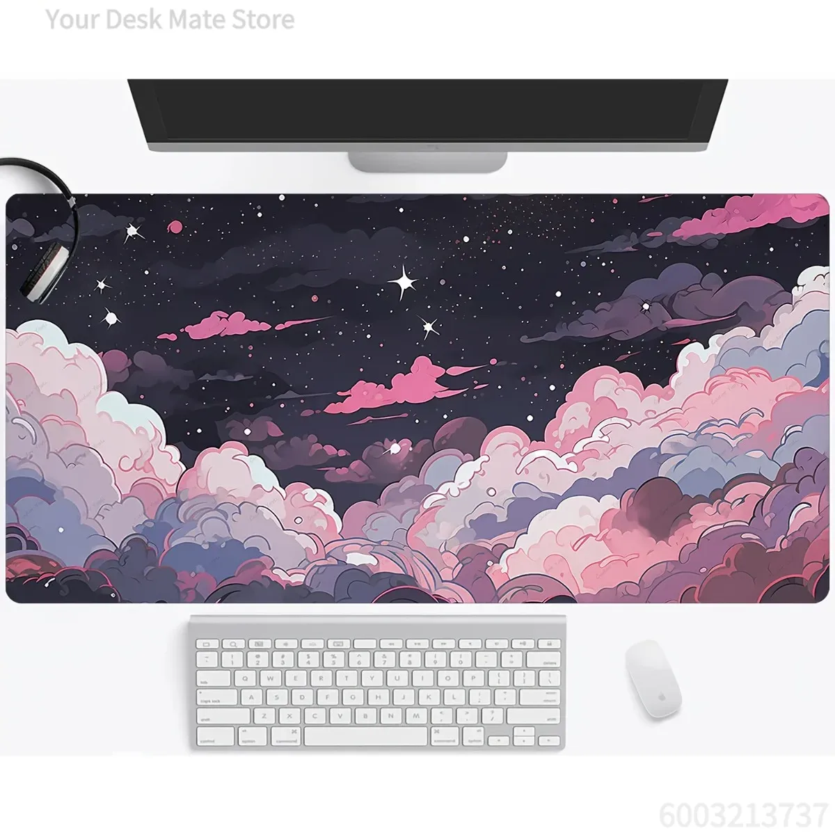 Cute Pink Purple Anime Rubber  - огляд і ціна Desk Setup Pink