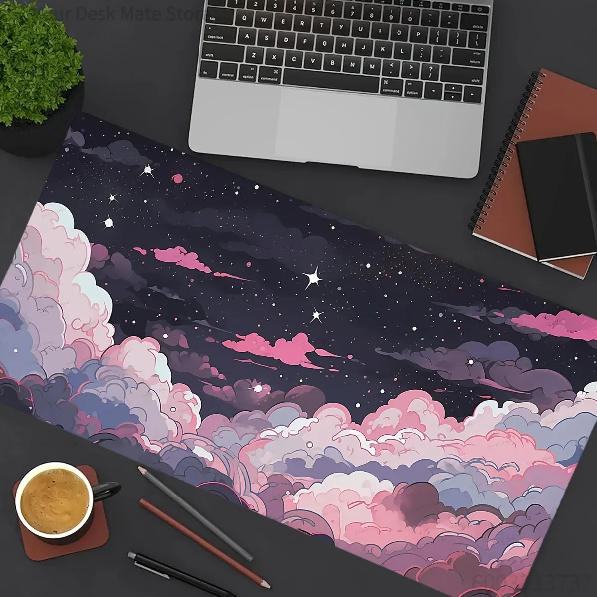 Cute Pink Purple Anime Rubber  - огляд і ціна Desk Setup Pink