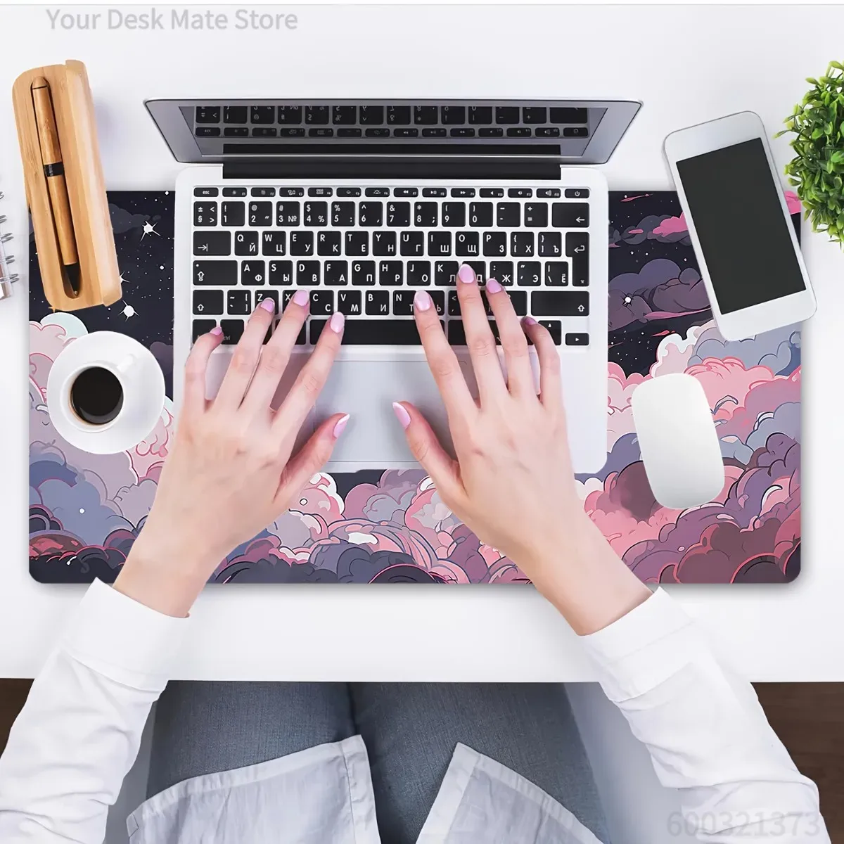 Cute Pink Purple Anime Rubber  - огляд і ціна Desk Setup Pink