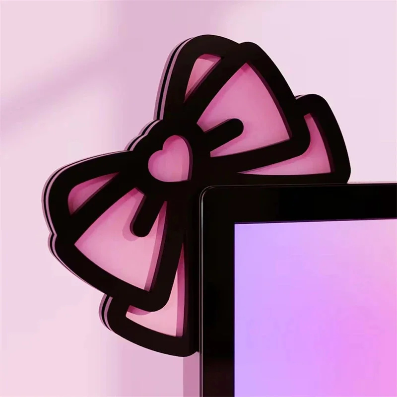 Kawaii Pink Acrylic Bow Monito - огляд і ціна Desk Setup Pink
