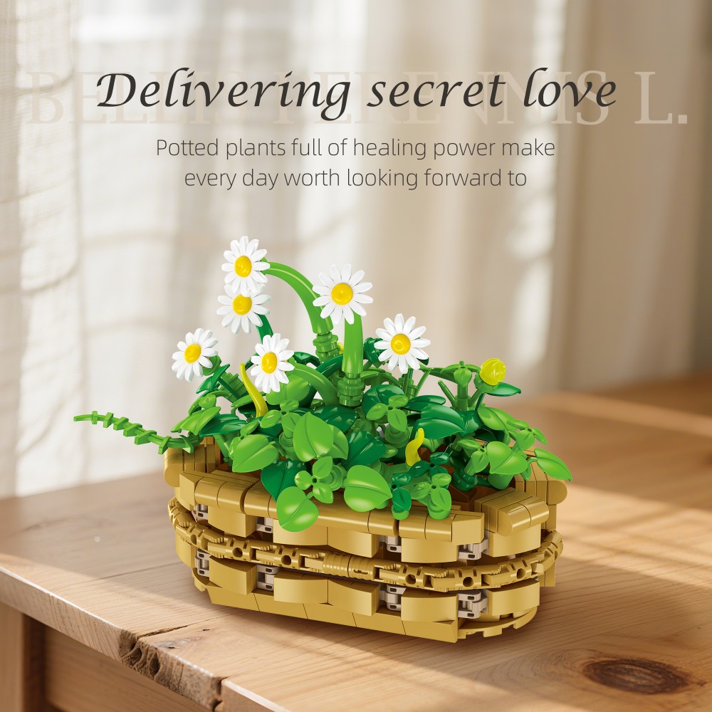 375PCS Daisy Plant Building Bl - огляд і ціна Plant Pot Small Desk