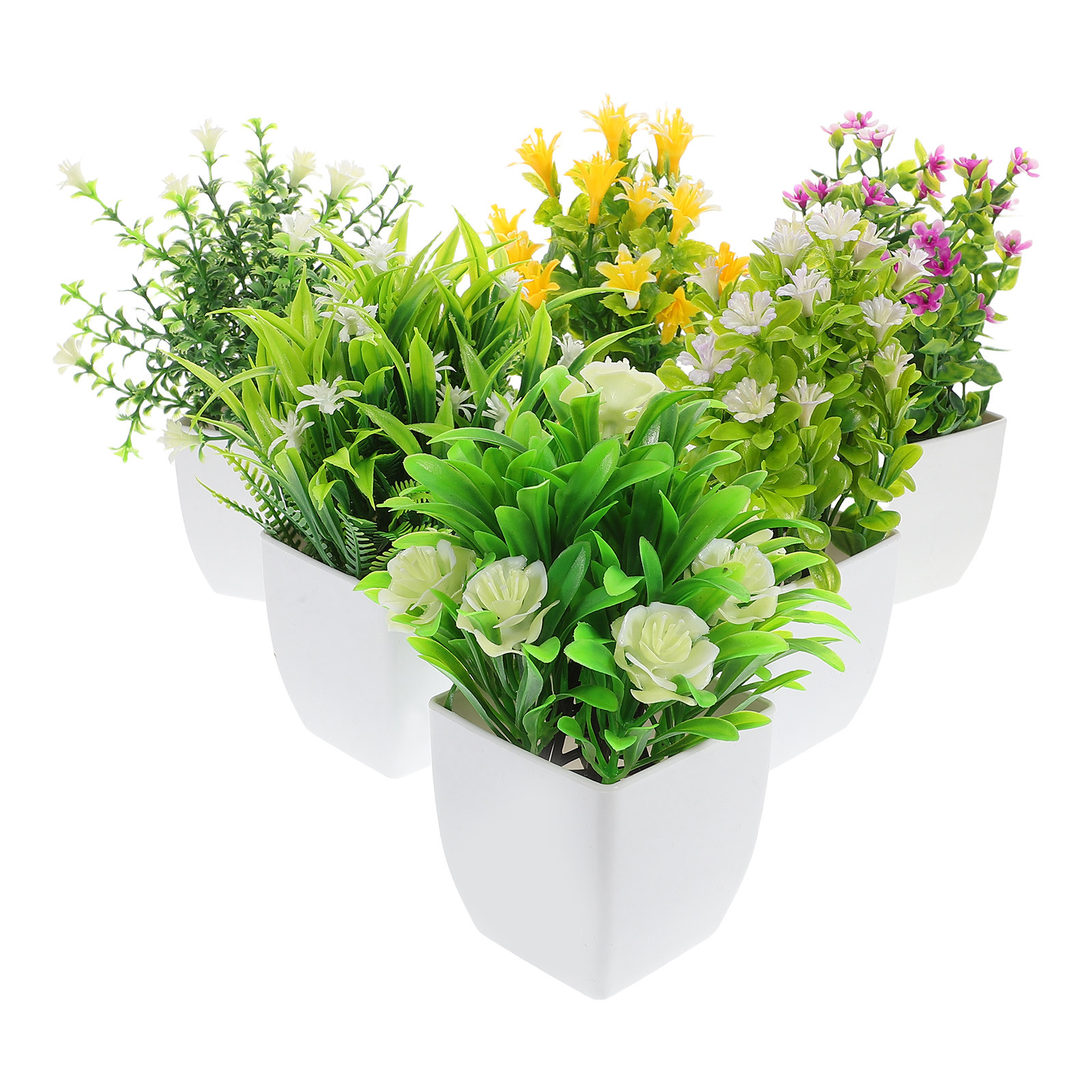 6Pcs Lifelike Fake Potted Plan - огляд і ціна Plant Pot Small Desk