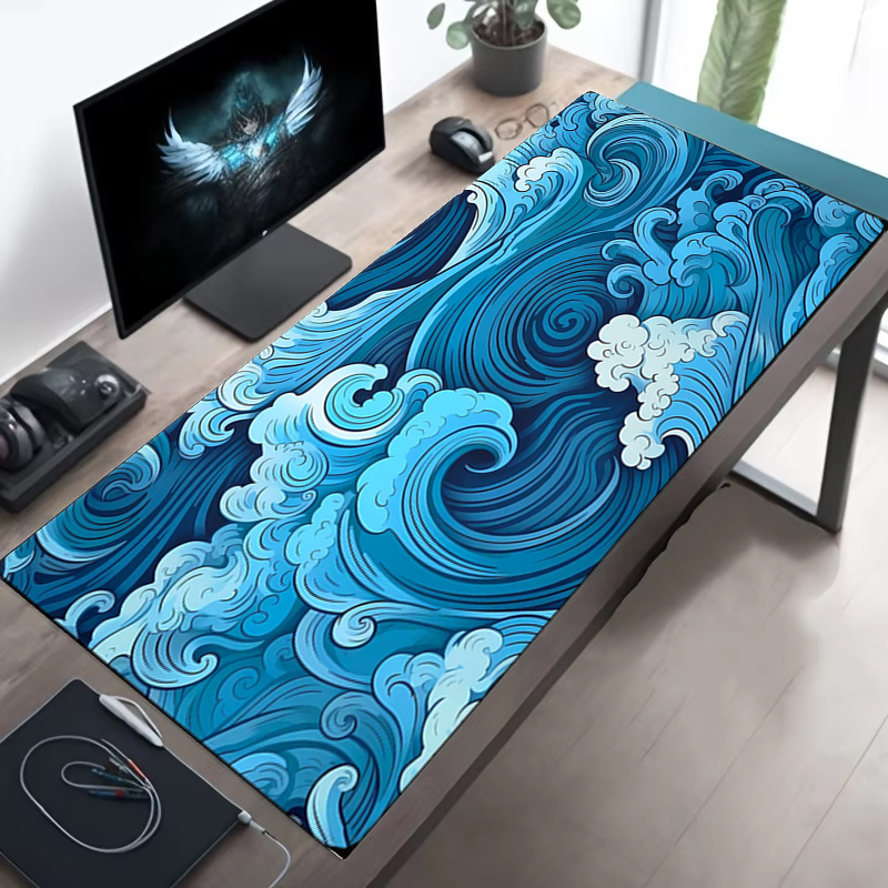 Japanese Blue Waves Mouse Pad  - огляд і ціна Desk Setup Japan