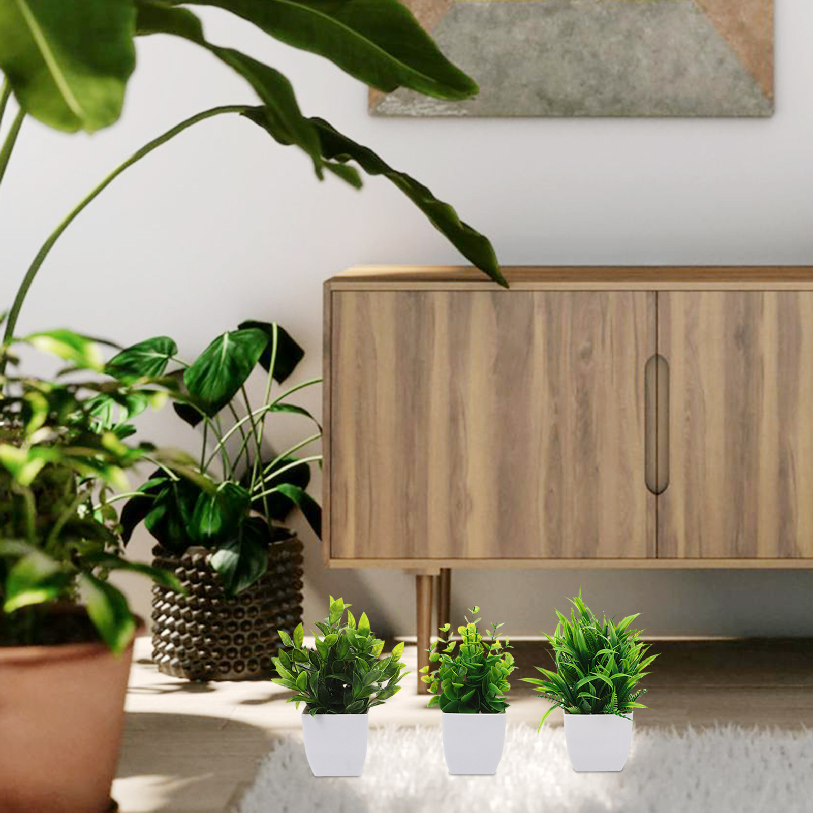 3Pcs Small Artificial Potted P - огляд і ціна Plant Pot Small Desk