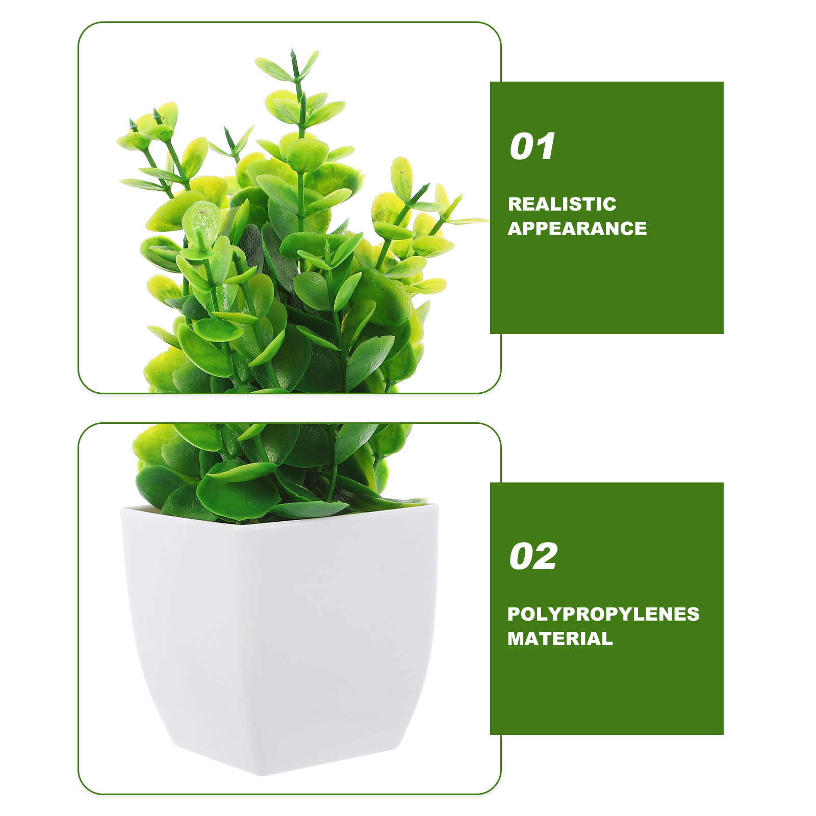 3Pcs Small Artificial Potted P - огляд і ціна Plant Pot Small Desk