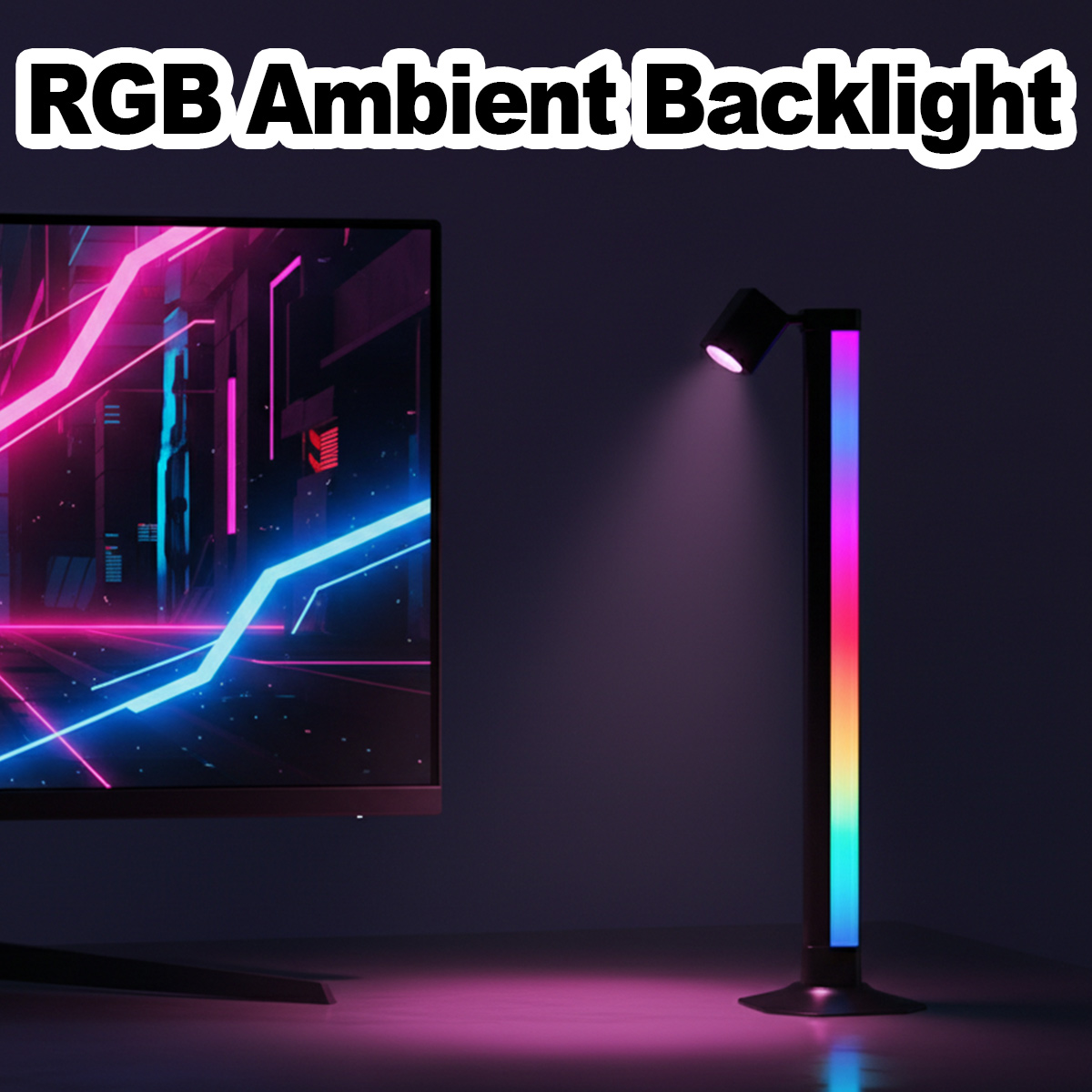 Smart Light Bar LED RGB Music  - огляд і ціна Desk Setup With Tv